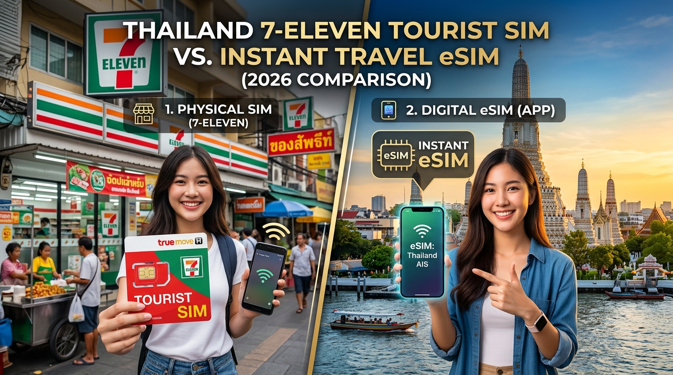 Thailand 7-Eleven Tourist SIM vs. Instant Travel eSIM: 2026 Comparison