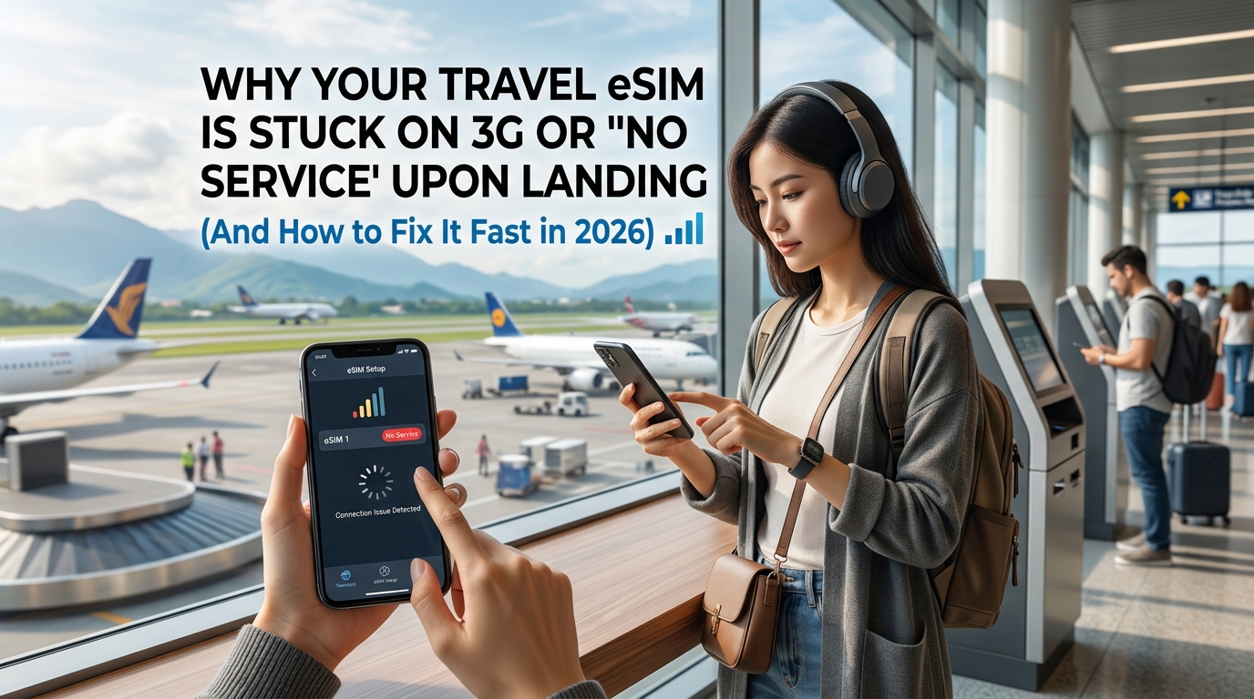 Why Your Travel eSIM Is Stuck on 3G or 'No Service' Upon Landing (And How to Fix It Fast in 2026)