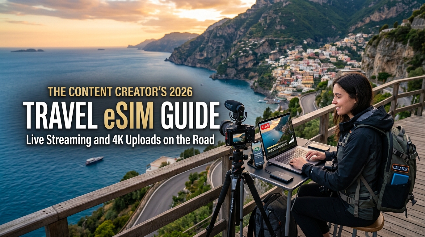 Live Streaming and 4K Uploads on the Road: The Content Creator's 2026 Travel eSIM Guide