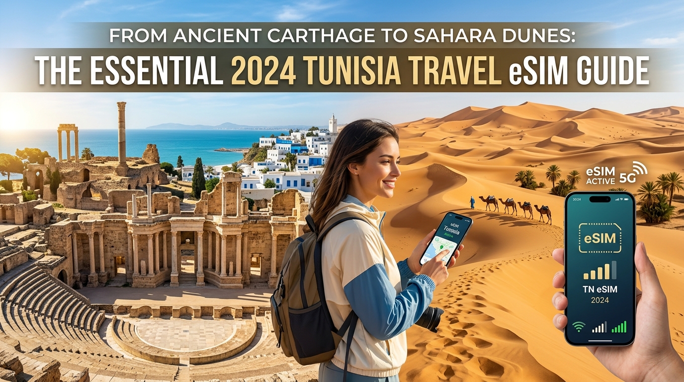Dalle antiche rovine di Cartagine alle dune del Sahara: la guida essenziale all'eSIM per il tuo viaggio in Tunisia nel 2024