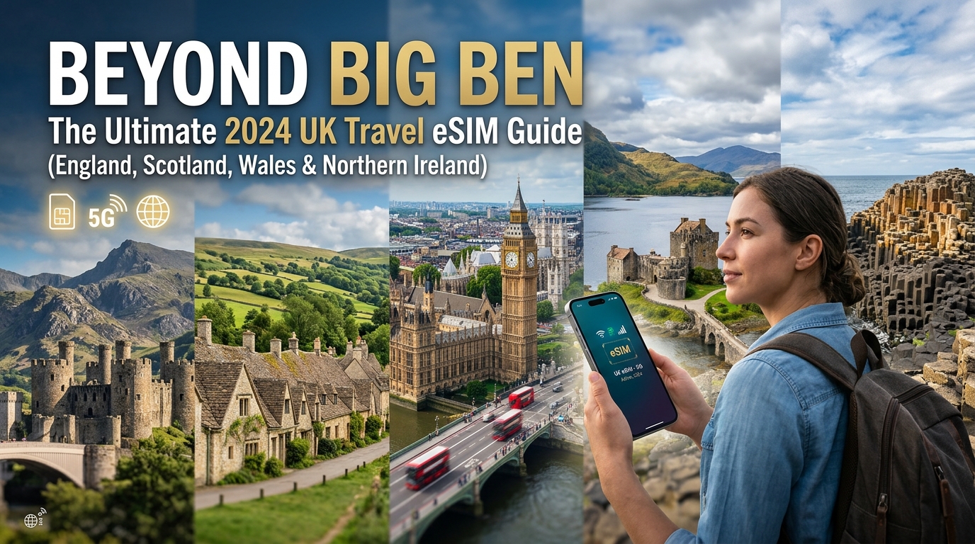 Além do Big Ben: O Guia Definitivo de eSIM para Viagens no Reino Unido em 2024 (Inglaterra, Escócia, País de Gales e Irlanda do Norte)