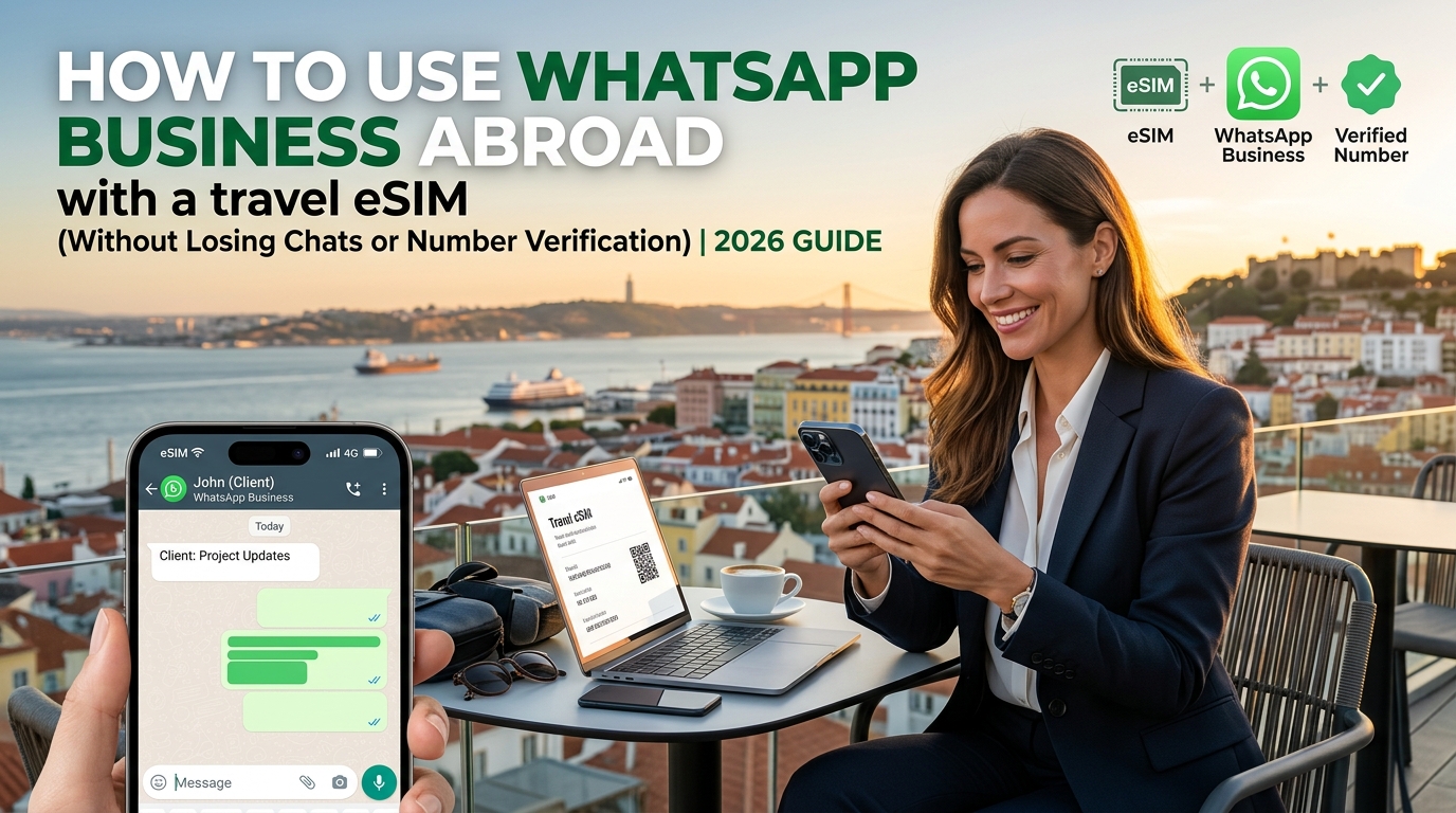 How to Use WhatsApp Business Abroad with a Travel eSIM in 2026 (Without Losing Chats or Number Verification)